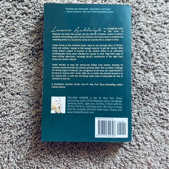 Verity by Colleen Hoover Paperback Novel Fiction Book - Picture 2 of 3